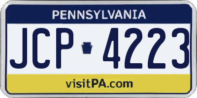 PA license plate JCP4223
