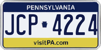 PA license plate JCP4224