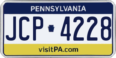 PA license plate JCP4228