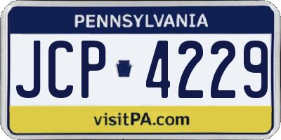 PA license plate JCP4229