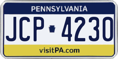 PA license plate JCP4230