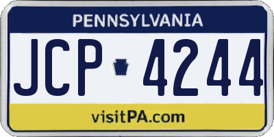 PA license plate JCP4244