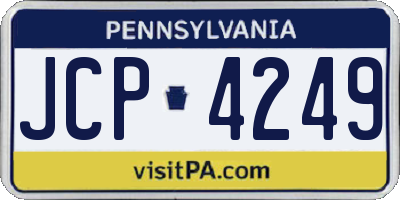 PA license plate JCP4249