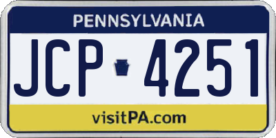 PA license plate JCP4251