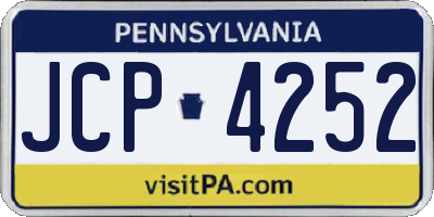 PA license plate JCP4252