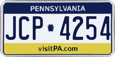 PA license plate JCP4254