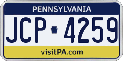 PA license plate JCP4259