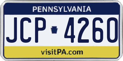 PA license plate JCP4260
