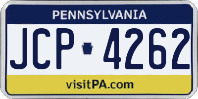 PA license plate JCP4262