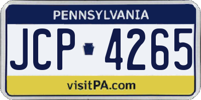 PA license plate JCP4265