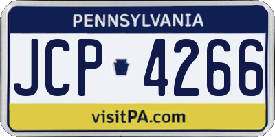 PA license plate JCP4266