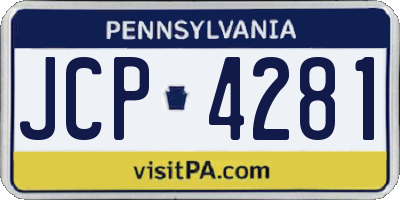PA license plate JCP4281
