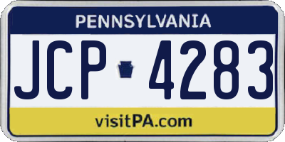 PA license plate JCP4283