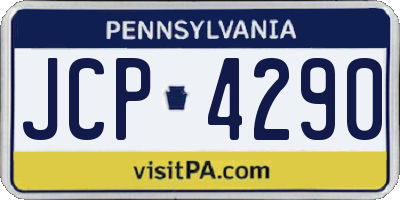 PA license plate JCP4290