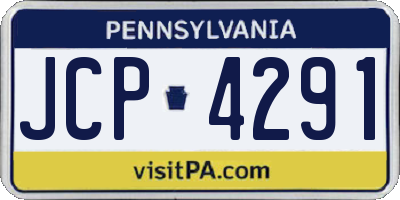 PA license plate JCP4291