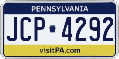 PA license plate JCP4292