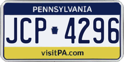 PA license plate JCP4296