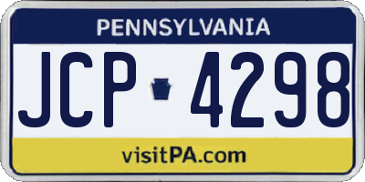 PA license plate JCP4298