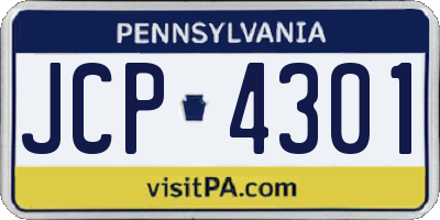 PA license plate JCP4301
