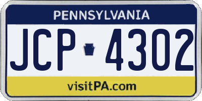 PA license plate JCP4302