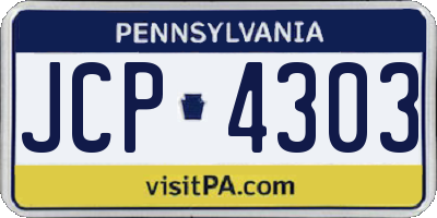 PA license plate JCP4303