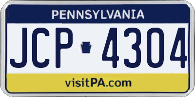 PA license plate JCP4304
