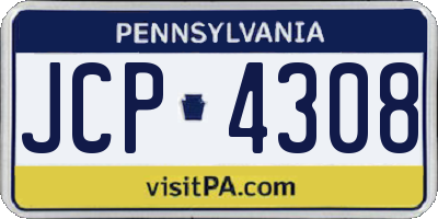 PA license plate JCP4308