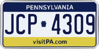 PA license plate JCP4309