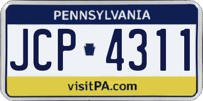 PA license plate JCP4311