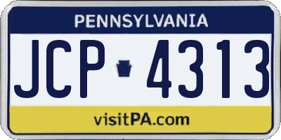 PA license plate JCP4313
