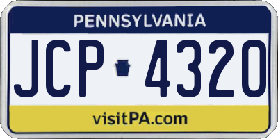 PA license plate JCP4320