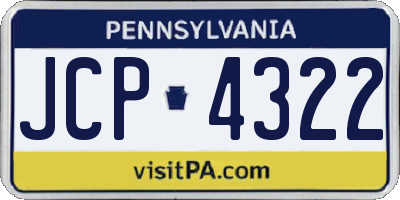 PA license plate JCP4322