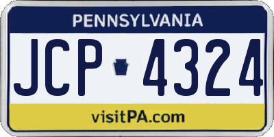 PA license plate JCP4324