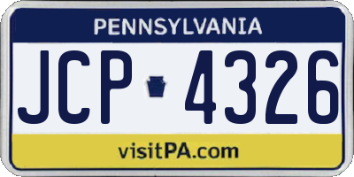 PA license plate JCP4326