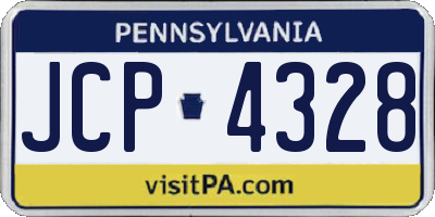 PA license plate JCP4328