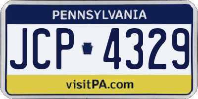 PA license plate JCP4329