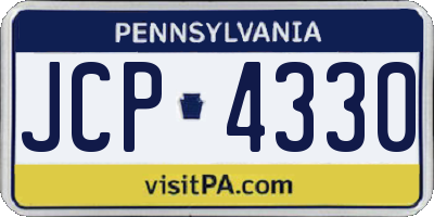 PA license plate JCP4330