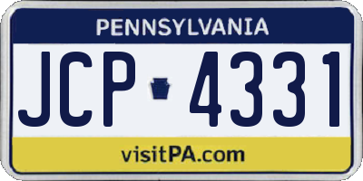 PA license plate JCP4331