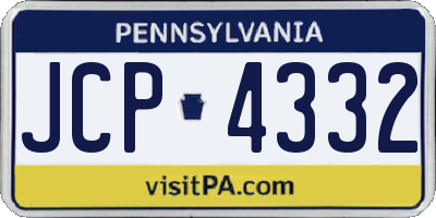 PA license plate JCP4332