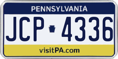 PA license plate JCP4336