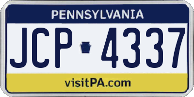 PA license plate JCP4337