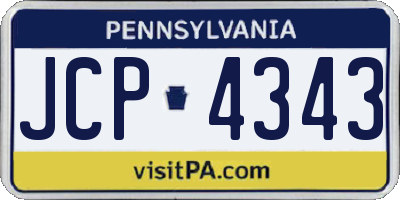 PA license plate JCP4343