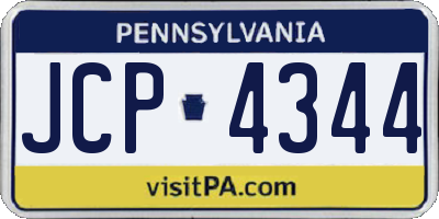 PA license plate JCP4344