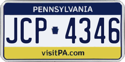 PA license plate JCP4346