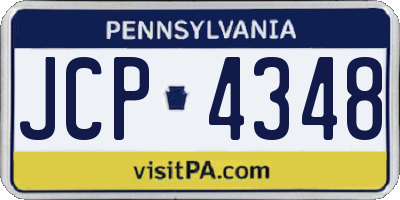PA license plate JCP4348