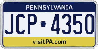 PA license plate JCP4350