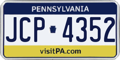 PA license plate JCP4352