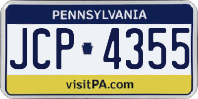 PA license plate JCP4355