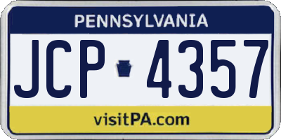 PA license plate JCP4357