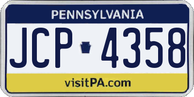 PA license plate JCP4358